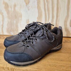Outdoor Life Raleigh Men's 7.5 Brown Leather Hiking Shoes Trail Low Top